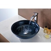 ANZZI Rongomae Deco-Glass Vessel Sink in Coiled Blue LS-AZ8097